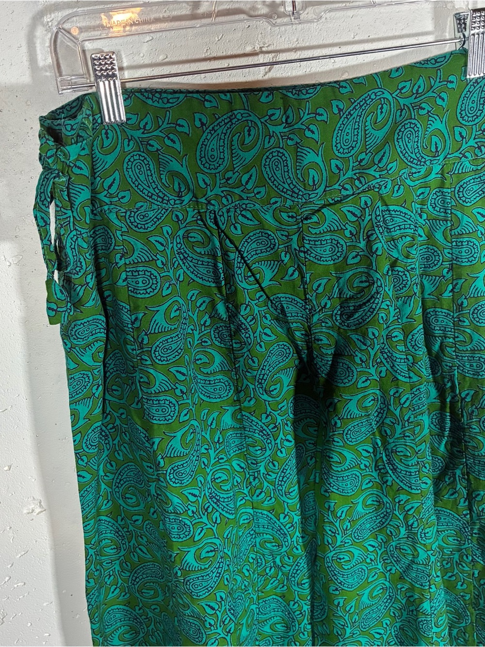 Green Paisley Gaucho Pants